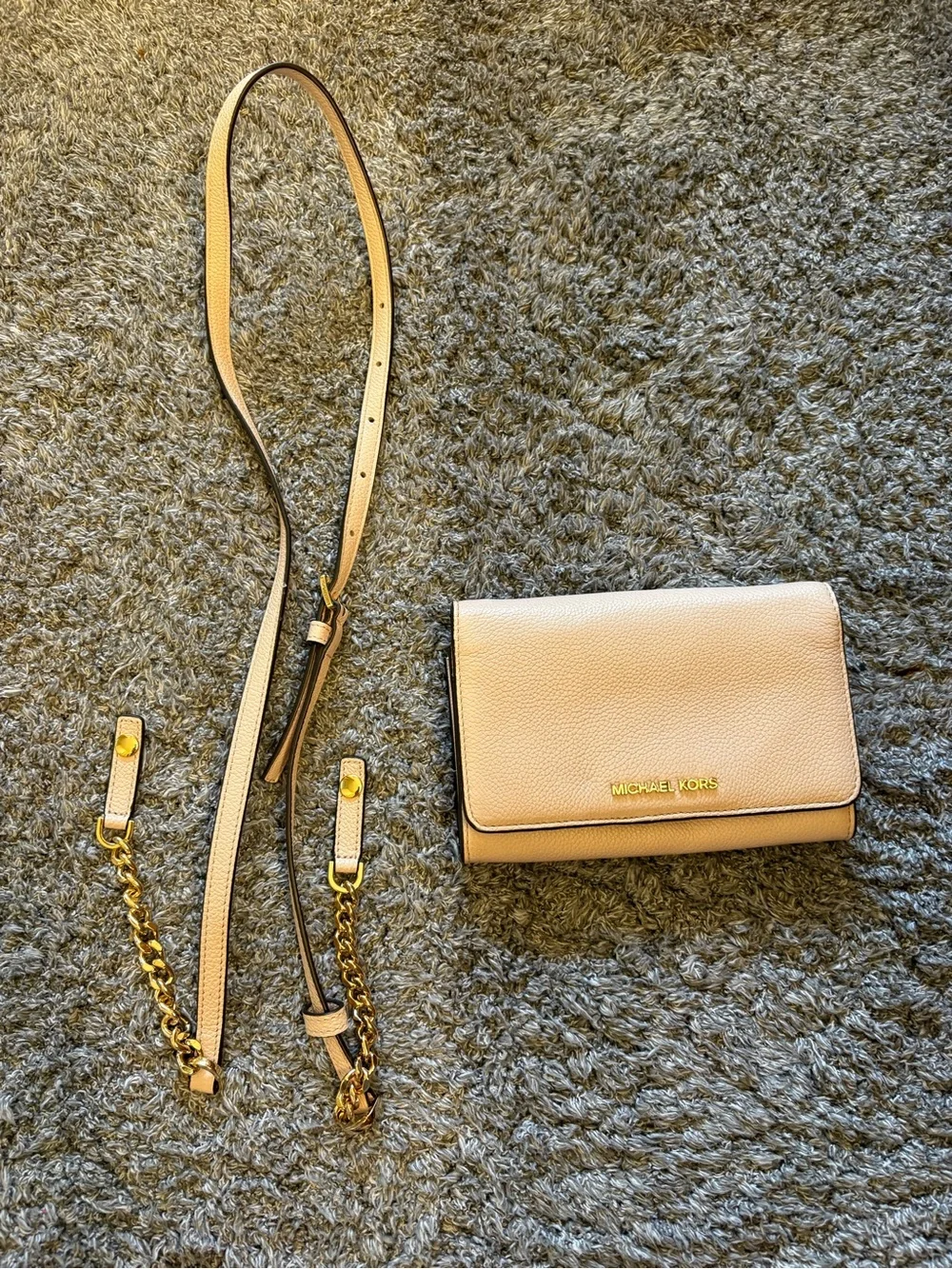 Michael Kors Tan Crossbody with Gold Logo Accent